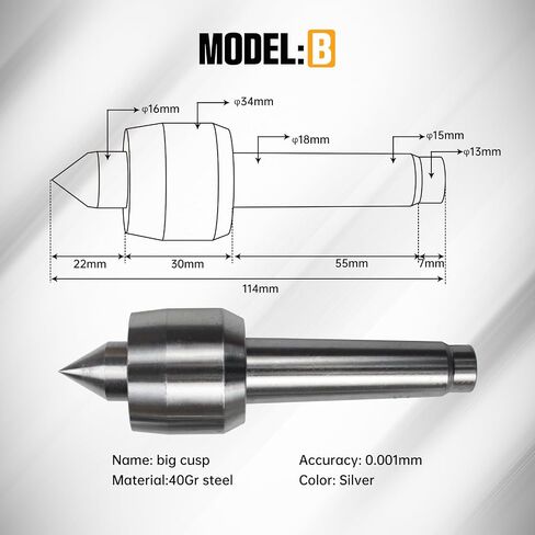 CNCTOPBAOS 65 مم مخرطة مركزية Morse Taper 2 Live Center المنقولة MT2 Tailstock مع 4 قطع رؤوس قابلة للاستبدال لآلة نقش محور CNC 4h النجارة in Saudi Arabia