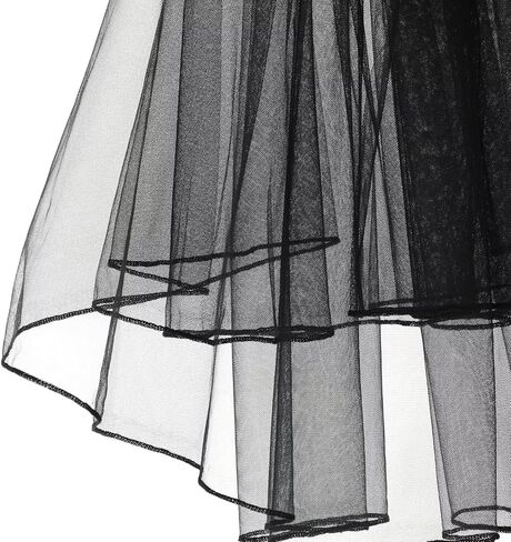 Women's Short Black Simple Tulle Lace Sheer Wedding Bridal Veil Bachelorette Party Halloween Veil in Saudi Arabia