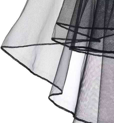 Women's Short Black Simple Tulle Lace Sheer Wedding Bridal Veil Bachelorette Party Halloween Veil in Saudi Arabia