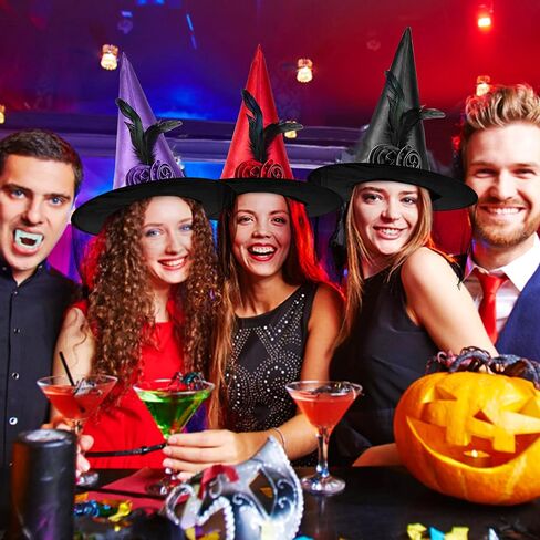 Halloween Witch Hat - Witches Hats for Women Adult Foldable Wizard Hat Halloween Hat Witch Costume Cosplay Party in Saudi Arabia