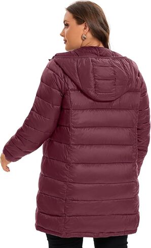 ANOTHER CHOICE Plus Size Packable Puffer Jacket for Women, Lightweight Quilted Puffer Coat with Hood in Saudi Arabia