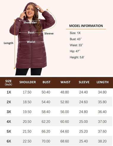ANOTHER CHOICE Plus Size Packable Puffer Jacket for Women, Lightweight Quilted Puffer Coat with Hood in Saudi Arabia