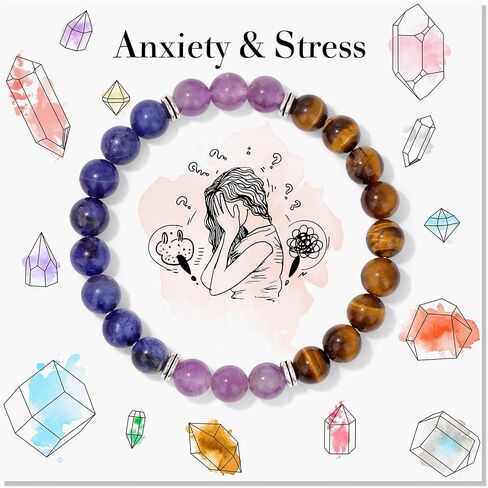 Natural Healing Crystal Bracelet for Wome Anxierty Protection Bracelet Good Luck Jewelry Gift in Kuwait