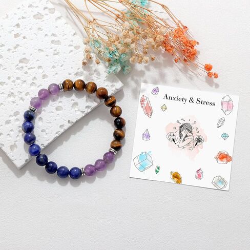 Natural Healing Crystal Bracelet for Wome Anxierty Protection Bracelet Good Luck Jewelry Gift in Kuwait