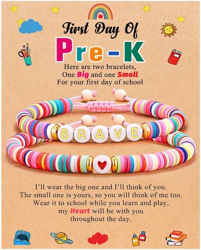 UPROMI First Day of Prek/Kindergarten/1st Grade/2nd Grade Gift, Back to School Bracelet Mommy and Me in Saudi Arabia