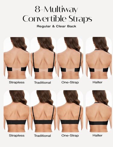 Wingslove Women's Deep V Plunge Strapless Bra Multiway Push Up Low-Cut Bras Wireless Red Carpet Clear Back in Kuwait