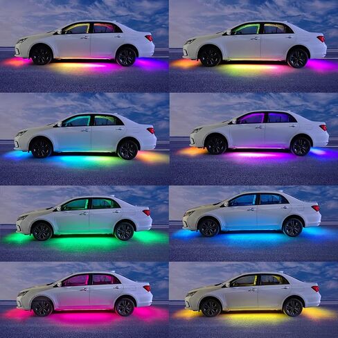 مجموعة Underglow للسيارة، مصابيح LED للسيارة مع تطبيق وجهاز تحكم عن بعد، 16 مليون لون RGB، 43 وضعًا مسبقًا، وضع الموسيقى ووضع DIY، مصابيح LED خارجية للسيارة وسيارات الدفع الرباعي والشاحنات وDV 12 فولت in Saudi Arabia