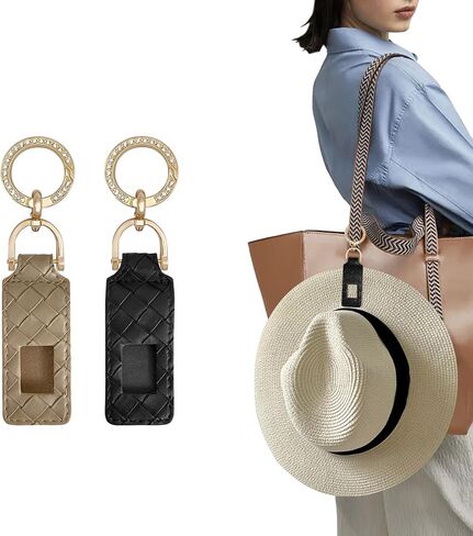 Hat Clip for Travel on Bag Backpack Luggage Fashion PU Leather Non-Magnetic Elastic Hat Holder Sun Hat Accessories in Saudi Arabia