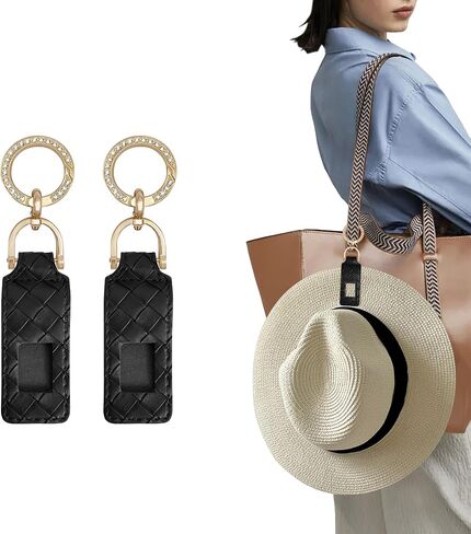 Hat Clip for Travel on Bag Backpack Luggage Fashion PU Leather Non-Magnetic Elastic Hat Holder Sun Hat Accessories in Saudi Arabia