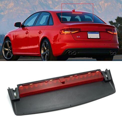 متوافق مع ضوء الفرامل المركزي Audi A4 2009-2015، ضوء الفرامل الثالث لسيارة A4 S4 سيدان، مجموعة ضوء الفرامل الثالثة مع 18 مصباح أحمر صغير، بديل # 8K5945097 in Kuwait