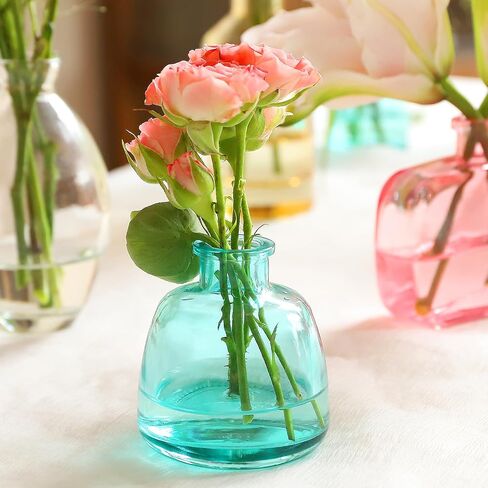 Bud Vases Set of 24, Glass Bud Vases in Bulk, Clear Bud Vases for Centerpieces, Small Glass Vases Flowers Vintage Vases for Rustic Wedding Home Decor Floral Arrangements Mini Glass Bud Vase in Saudi Arabia