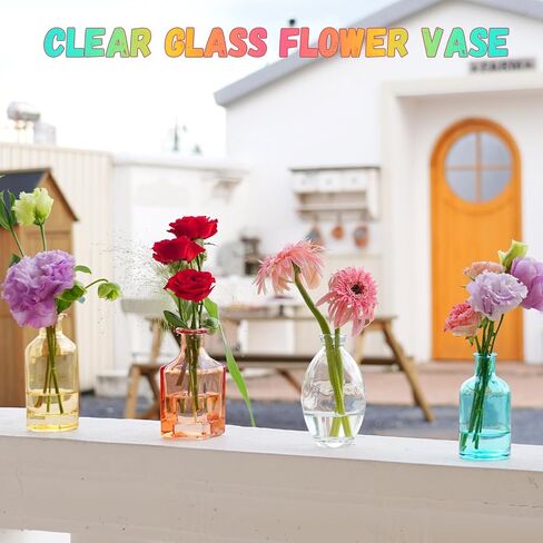 Bud Vases Set of 24, Glass Bud Vases in Bulk, Clear Bud Vases for Centerpieces, Small Glass Vases Flowers Vintage Vases for Rustic Wedding Home Decor Floral Arrangements Mini Glass Bud Vase in Saudi Arabia