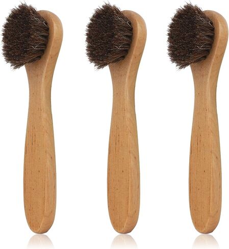 2 Pcs Shoe Brush, Boot Brush, Horsehair Brush Shoe Kit Shoe Cleaning Brush Polish Brush Shoe Cleaner Brush Leather Cleaning Brush Shoe Shine Brush Horsehair Shoe Brush Dauber Applicators for Leather in Saudi Arabia