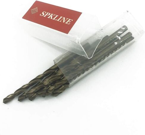 مجموعة رؤوس مثقاب كوبالت من الفولاذ عالي السرعة 1/4 بوصة من SPKLINE 6.35 مم (1/4 بوصة) بطول Jobber Twist M35 لقمة مثقاب معدنية للفولاذ المقاوم للصدأ ومجموعة رؤوس مثقاب معدنية صلبة in Kuwait