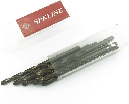 مجموعة رؤوس مثقاب كوبالت من الفولاذ عالي السرعة 1/4 بوصة من SPKLINE 6.35 مم (1/4 بوصة) بطول Jobber Twist M35 لقمة مثقاب معدنية للفولاذ المقاوم للصدأ ومجموعة رؤوس مثقاب معدنية صلبة in Kuwait