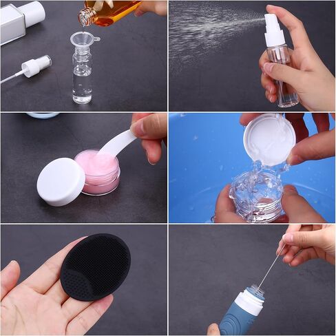 Travel Bottles for Toiletries, 20 Pack Airplane Travel Essentials, Leak-Proof Refillable Liquid Shampoo Bottles, Perfect Travel Accessories for Women-warm color in Saudi Arabia