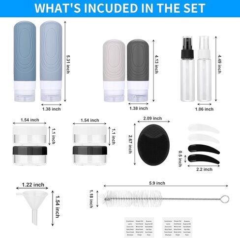 Travel Bottles for Toiletries, 20 Pack Airplane Travel Essentials, Leak-Proof Refillable Liquid Shampoo Bottles, Perfect Travel Accessories for Women-warm color in Saudi Arabia