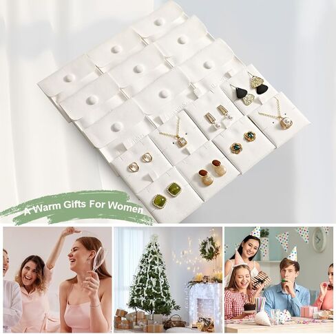 20 Pcs Microfiber Jewelry Pouch 8x8 cm, Jewelry Packaging Bag Luxury Small Jewelry Gift Bags Snap Button Jewelry Roll for Earring Necklace Pendant Packing (BEIGE) in Saudi Arabia