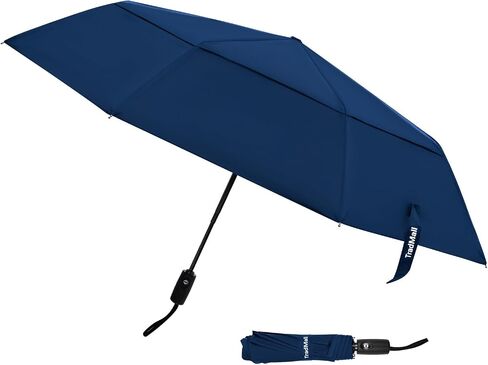TradMall Travel Umbrella, 42/45 Inches Windproof Automatic Strong Compact Folding Umbrellas for Rain Double Vented Canopy for Women and Men in Saudi Arabia