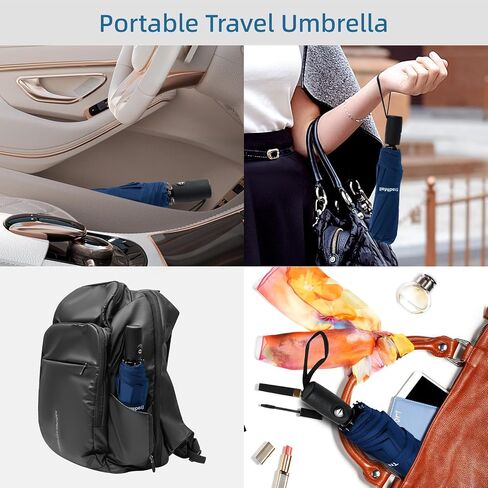 TradMall Travel Umbrella, 42/45 Inches Windproof Automatic Strong Compact Folding Umbrellas for Rain Double Vented Canopy for Women and Men in Saudi Arabia