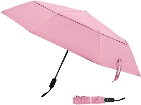 TradMall Travel Umbrella, 42/45 Inches Windproof Automatic Strong Compact Folding Umbrellas for Rain Double Vented Canopy for Women and Men in Saudi Arabia