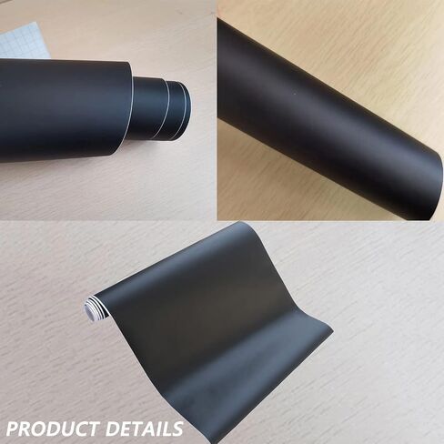 Matte Black Vinyl Wrap, Car Wrap Vinyl Self Adhesive Film, Vinyl Wrap for Cars with Air Release Technology, Perfect for Cars DIY Exterior Interior Protection (1ft x 10ft) in Saudi Arabia