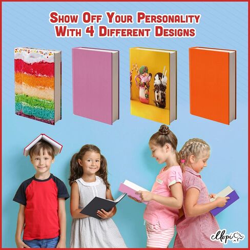 Easy Apply Stretchable Book Cover 4 Pack. 3 Design and 1 Solid Standard Jackets Fit Hardcover Textbooks Up to 8" x 10". Adhesive-Free, Nylon Fabric Protectors. Washable, Reusable Student School Supply in Saudi Arabia