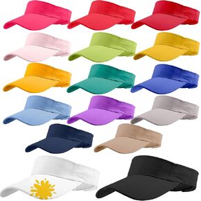 16 Pcs Adult Sun Visor Bulk Cotton Sun Protection Visor Summer Sport Sun Visor Hat for Women Men Outdoor Camping