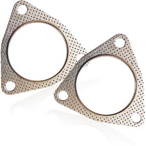 2 PCS Car Exhaust Gasket, High Temperature Resistance, Small Hole Design, Universal Waterproof Durable Metal Thickened Flange Gasket Replacement for Turbo Catback Headers (Silver #2.5In) in Saudi Arabia