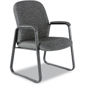 Alera ALEGE43LS10B 24.60 in. x 24.80 in. x 36.61 in. Genaro Bonded Leather High-Back Guest Chair - Black