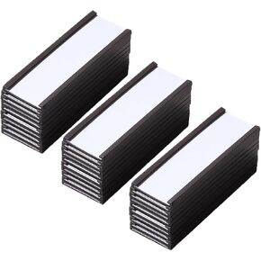 30 Pack Magentic Label Holders, Magnetic Data Card with Inserts and Plastic Protectors for Metal Surface, 1 x 2 Inches
