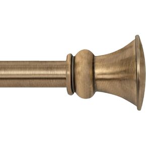 Deco Window 1 Inch Adjustable Antique Brass Curtain Rod Heavy Duty for Windows & Doors Curtains with Egyption Decorative Finials & Brackets Set - 72" to 144"