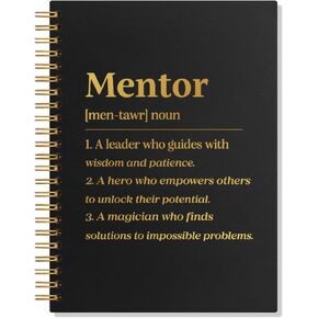 Mentor Definition Hardcover Spiral Blank 160 Page Notebook, Thank You Gifts for Boss Leaders, Mentor Appreciation Gifts, Farewell Retirement Going Away Gifts for Supervisor Mentor Manager