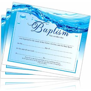 Baptism Baby Dedication Certificate - 25 Watercolor Christening Baby Dedication Certificates - First Communion Baptism Certificate Child Dedication Certificate - Church Baptism Gifts -08