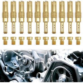 20Pcs Carburetor Jet Kit With Container, Include 10 Pieces Carburetor Main Jet and 10 Pieces Slow Jet Compatible with PWK Keihin OKO CVK PWM Type