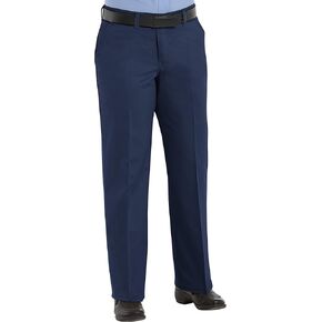 Red Kap Women's Plain Front Cotton Work Pant, Navy, 12W x 30L