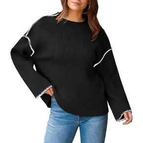Sweaters for Women Oversized Long Sleeve Winter Tops Crewneck Pullover Sweater
