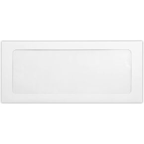 LUXPaper #10 Business Full Face Window Envelopes | Peel & Press | 4 1/8" x 9 1/2" | Bright White | 28lb. Text | 50 Qty