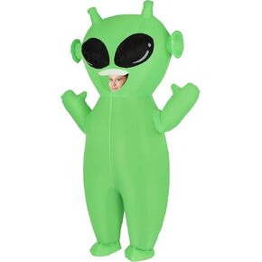 M MH ZONE Inflatable Alien Costume for Adult(Kids) Funny Halloween Costumes Cosplay Fantasy Blow up Costume