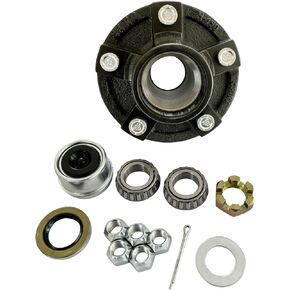5-Hole, 4.5" Bolt Circle Idler Hub for 2,000 lb.Trailer Axles 1" Spindle That uses L44643 Trailer Bearings,2 Sets