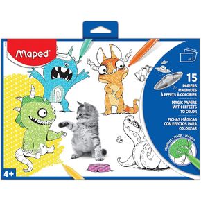 Maped - Coloring Activities Magic Pattern Revealing Paper to Color - 15 Pages - Crafting Colorful Origami Art - Reveals Hidden Patterns - Encourages Creativity - Unique Coloring Experience