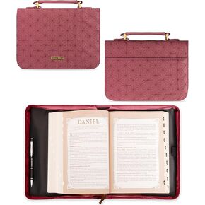 Christian Art Gifts Women's Fashion Bible Cover Grace Dusty Rose, Pink Faux Leather, Medium