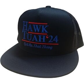 Hawk Tuah 2024 Hilarious Political Unisex Adjustable Snap Back Embroidered Trucker Hat