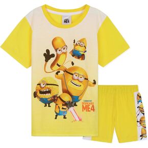 Minions Boys Short Pyjamas Set, Soft Breathable Lounge Wear - Boys Gifts (Yellow/Mustard, 2-3 Years)