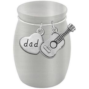 Dad Guitar Small Miniature Urn Keepsake for Ashes Musician Memorial Loss of Father Remembrance Gift for Daughter Heavyweight Stainless Steel
