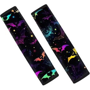 2pcs Cow Print Car Seat Belt Cover Pads, Milk Cow Skin Anti-Slip Shoulder Strap Protectors,Black White Universal Auto Seat Straps for Vehicle, Truck, SUV, Backpack Straps
