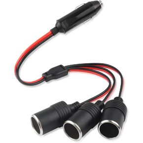 11.81 Inch Car Cigarette Lighter Splitter with 20A Fuse,1 to 4 Car Charger Splitter,Universal Power Adapter 12V Cigarette Lighter Socket for Car,Truck,SUV (1 to 4)