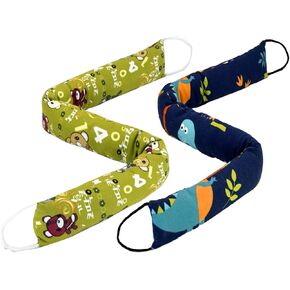 Weighted Door Draft Stopper, 2 Pack 36 Inch Under Door Blocker, Bottom of Door Window Air Noise Light Gap Filler, Saving Energy Cartoon Print Canvas Cotton 2.5Lb