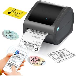Memoqueen Bluetooth Thermal Printer - D520BT Shipping Label Printer Build-in Holder, Wireless Label Printer 4x6 for Small Business, Compatible with Amazon, Ebay, USPS, Support Android, iOS and PC in Kuwait