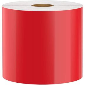 Premium Vinyl Label Tape, Red, 4" x 150' for DuraLabel, LabelTac, VnM SignMaker, SafetyPro, Viscom and Others